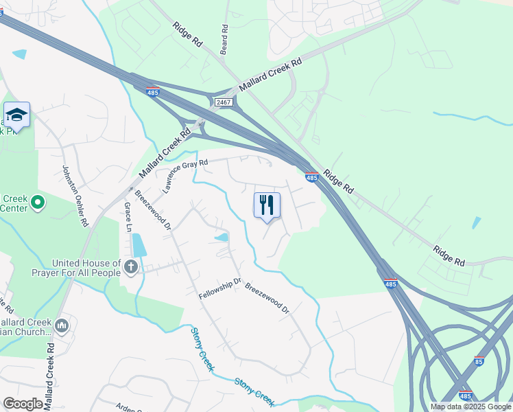 map of restaurants, bars, coffee shops, grocery stores, and more near 12526 Cheryl Anne Place in Charlotte