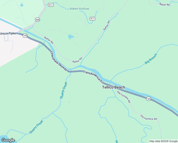 map of restaurants, bars, coffee shops, grocery stores, and more near 1655 Cherohala Skyway in Tellico Plains
