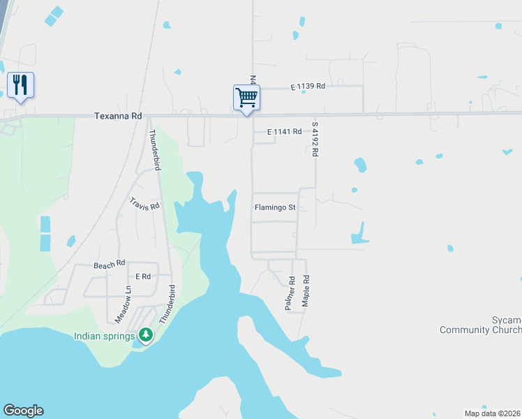 map of restaurants, bars, coffee shops, grocery stores, and more near 155 Whippoorwill Street in Eufaula