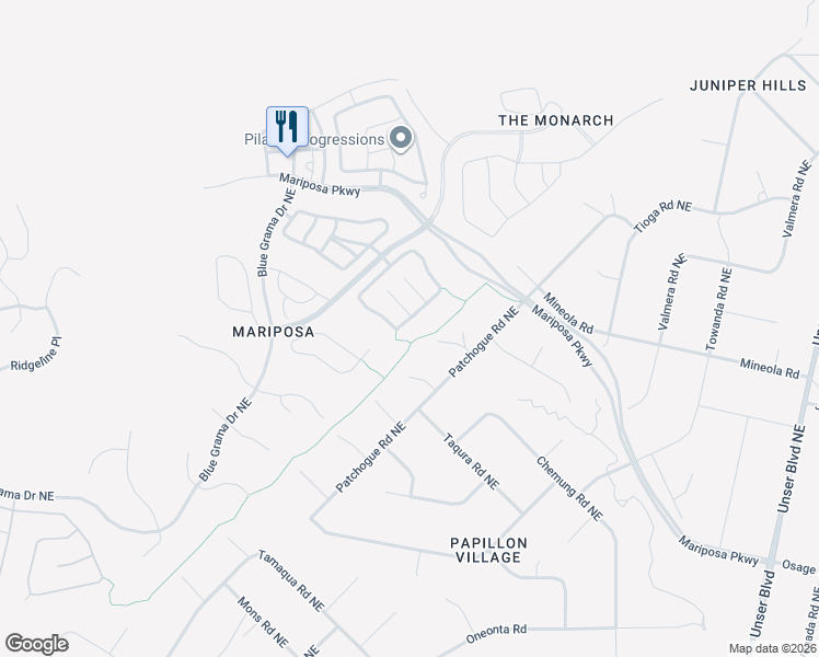 map of restaurants, bars, coffee shops, grocery stores, and more near 2709 La Luz Circle Northeast in Rio Rancho