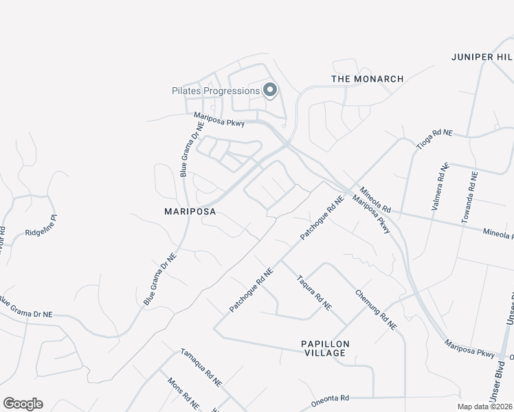 map of restaurants, bars, coffee shops, grocery stores, and more near 2661 La Luz Circle Northeast in Rio Rancho