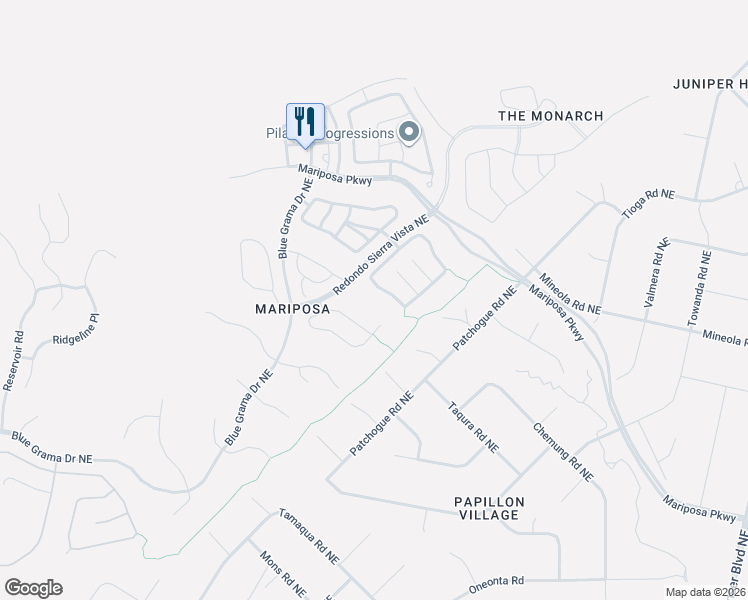 map of restaurants, bars, coffee shops, grocery stores, and more near 2661 La Luz Circle Northeast in Rio Rancho