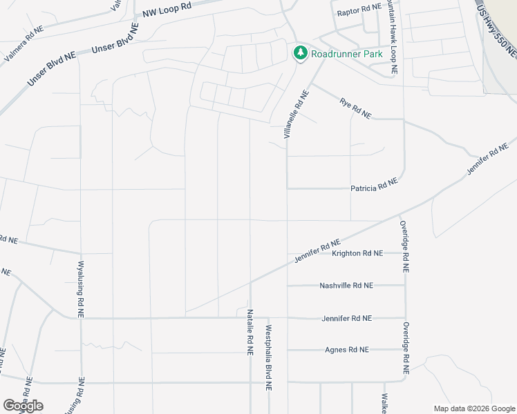 map of restaurants, bars, coffee shops, grocery stores, and more near Wooden Road Northeast in Rio Rancho