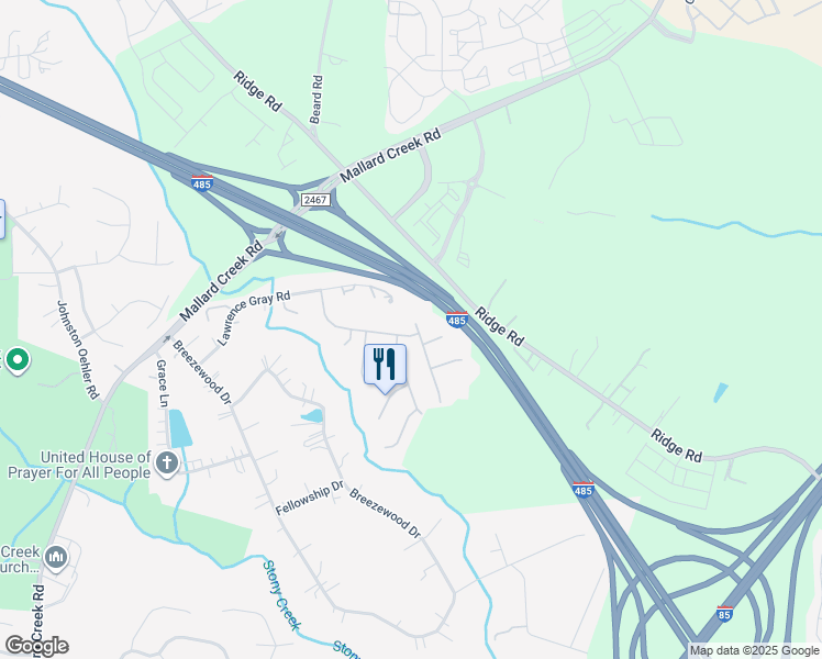 map of restaurants, bars, coffee shops, grocery stores, and more near 1902 Mallard Woods Place in Charlotte