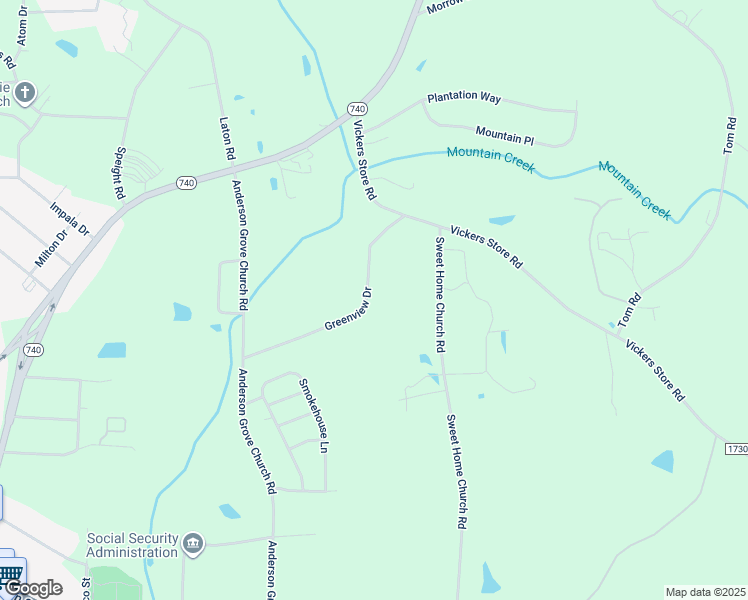 map of restaurants, bars, coffee shops, grocery stores, and more near 42732 Greenview Drive in Albemarle
