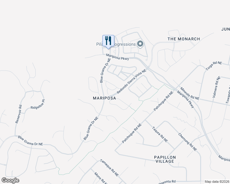 map of restaurants, bars, coffee shops, grocery stores, and more near 2691 Vista Manzano Loop Northeast in Rio Rancho