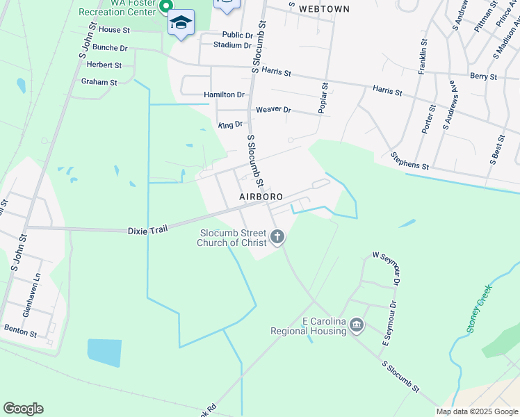 map of restaurants, bars, coffee shops, grocery stores, and more near 1703 South Slocumb Street in Goldsboro