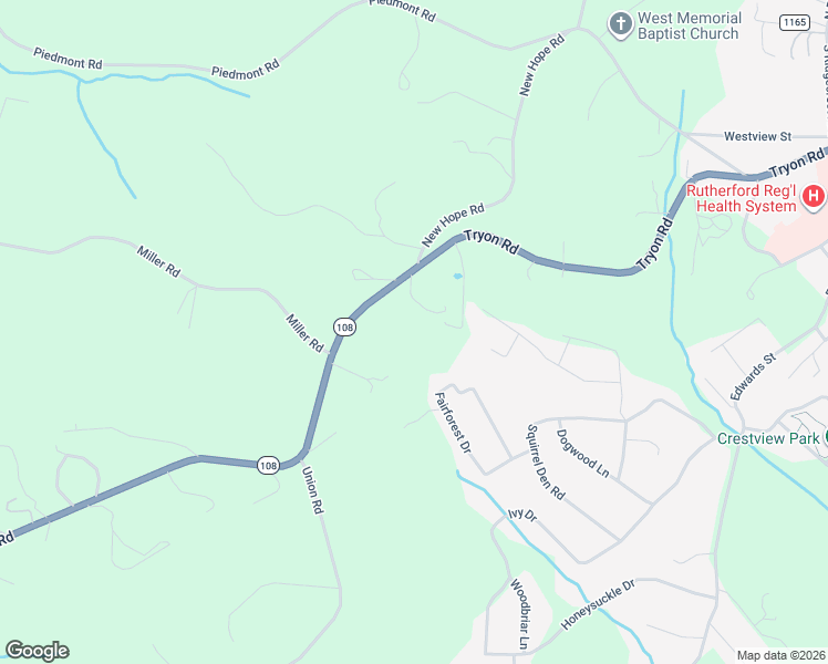 map of restaurants, bars, coffee shops, grocery stores, and more near 154 Brass Court in Rutherfordton