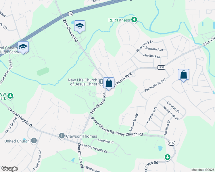 map of restaurants, bars, coffee shops, grocery stores, and more near 784 Sir Raleigh Drive in Concord