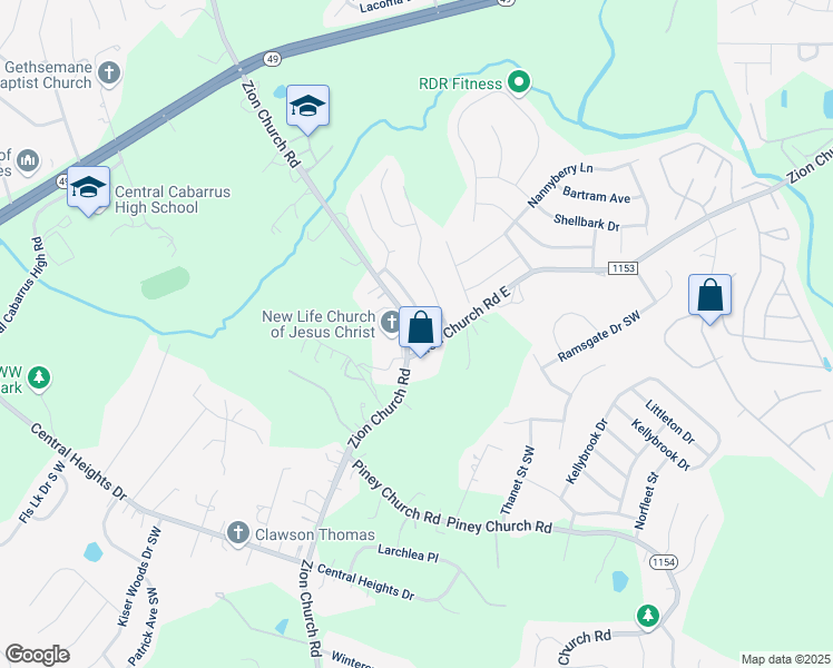 map of restaurants, bars, coffee shops, grocery stores, and more near 793 Sir Raleigh Drive in Concord
