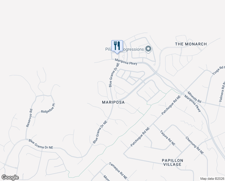 map of restaurants, bars, coffee shops, grocery stores, and more near 6072 Redondo Sierra Vista Northeast in Rio Rancho