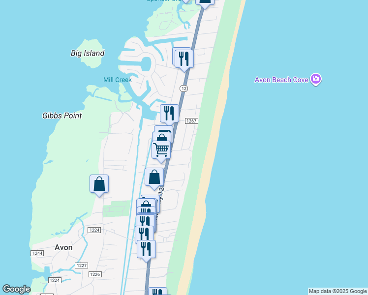 map of restaurants, bars, coffee shops, grocery stores, and more near 40273 South Beachcomber Drive in Avon