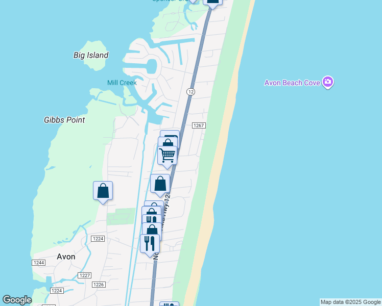 map of restaurants, bars, coffee shops, grocery stores, and more near 40273 South Beachcomber Drive in Avon