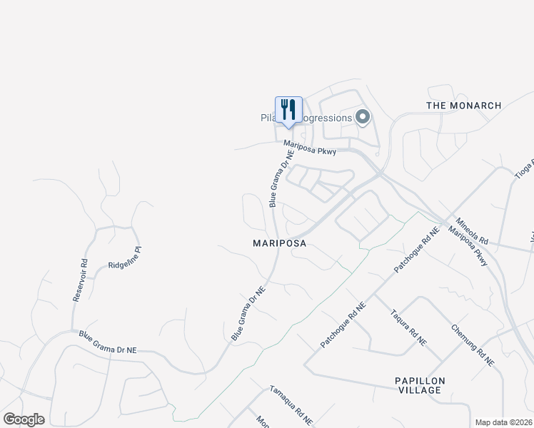 map of restaurants, bars, coffee shops, grocery stores, and more near 6072 Redondo Sierra Vista Northeast in Rio Rancho