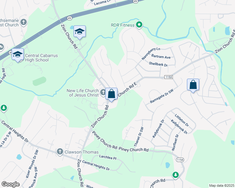 map of restaurants, bars, coffee shops, grocery stores, and more near 823 Winthrop Lane in Concord