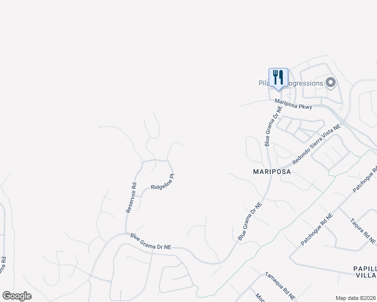 map of restaurants, bars, coffee shops, grocery stores, and more near 6017 Ridgeline Place in Rio Rancho