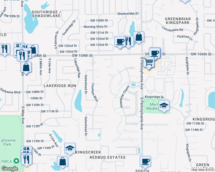 map of restaurants, bars, coffee shops, grocery stores, and more near 2337 Tuttington in Oklahoma City