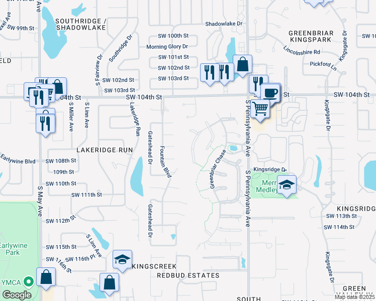 map of restaurants, bars, coffee shops, grocery stores, and more near 2337 Tuttington in Oklahoma City