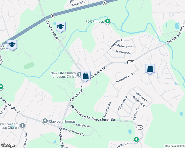 map of restaurants, bars, coffee shops, grocery stores, and more near 4163 Old Glory Drive in Concord