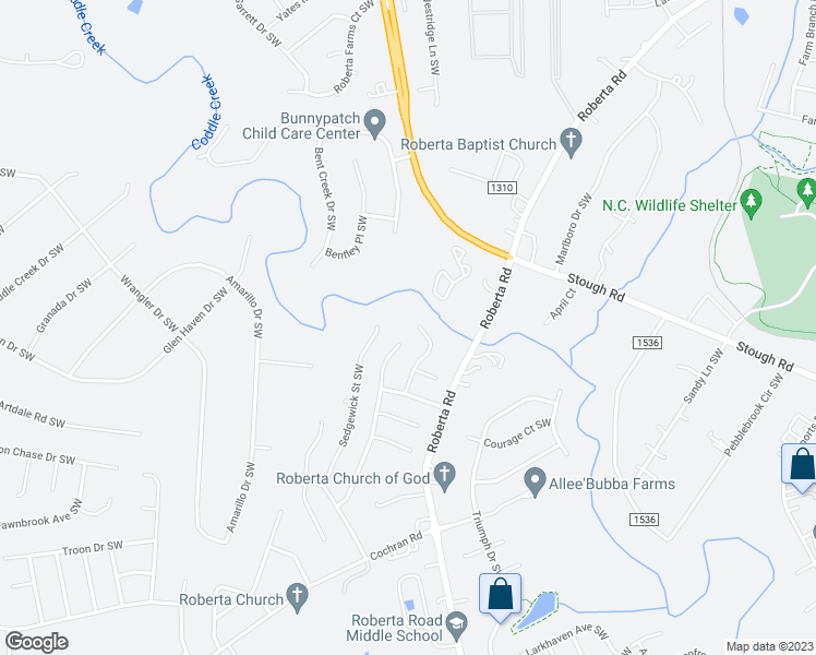 map of restaurants, bars, coffee shops, grocery stores, and more near 4600 Hampton Chase Drive Southwest in Concord