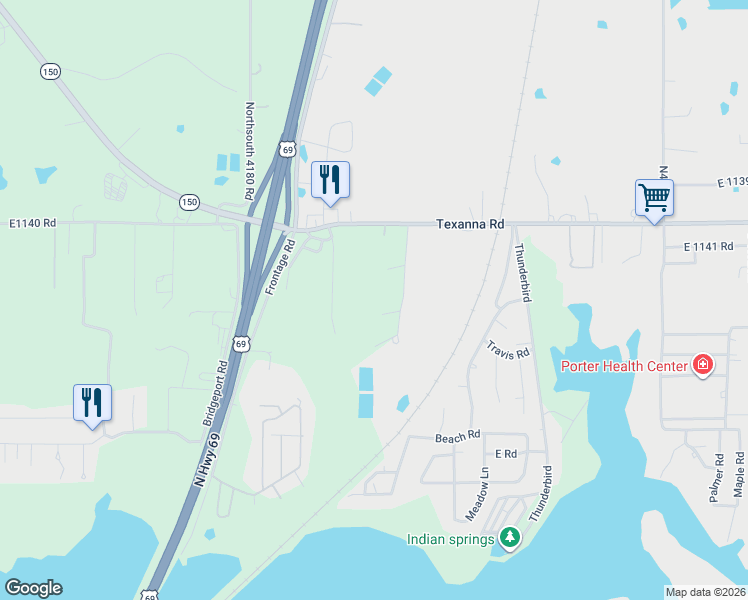 map of restaurants, bars, coffee shops, grocery stores, and more near 1515 RR 2 in Checotah