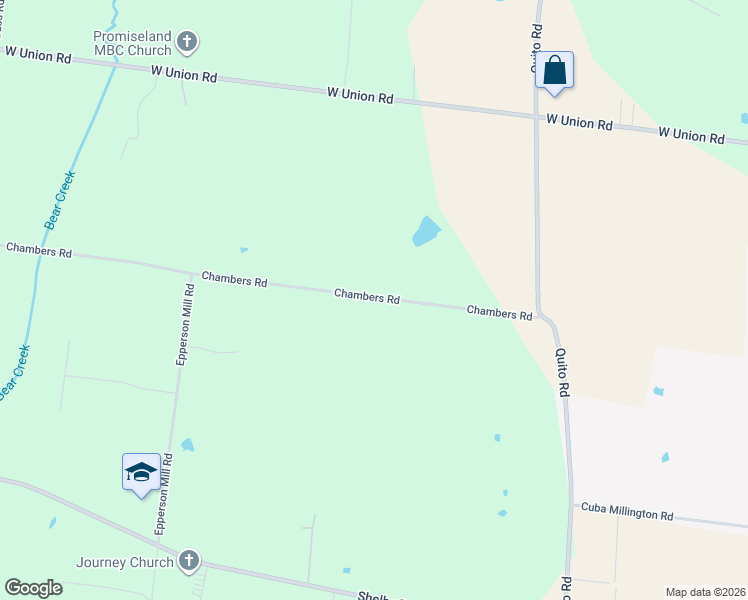 map of restaurants, bars, coffee shops, grocery stores, and more near 3996 Chambers Road in Millington