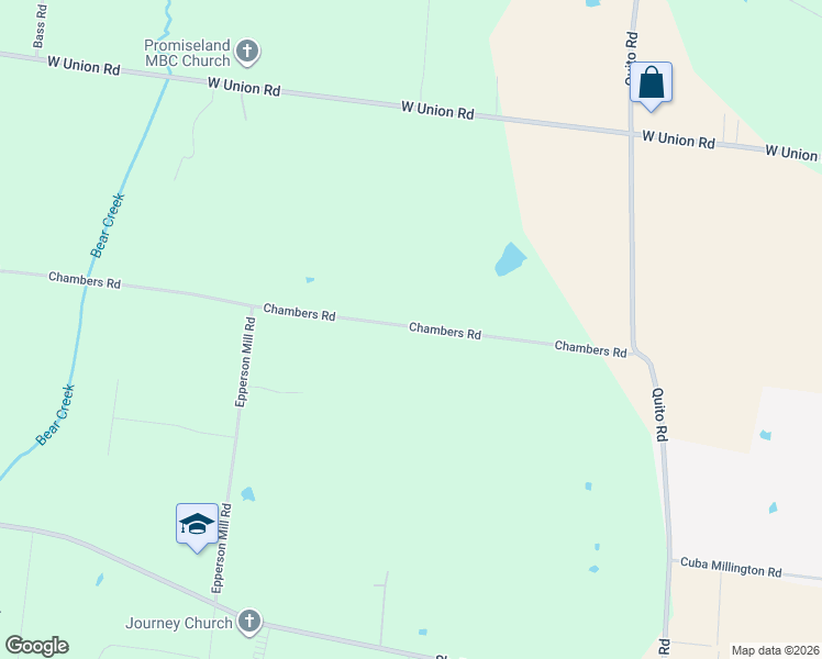 map of restaurants, bars, coffee shops, grocery stores, and more near 3743-3947 Chambers Road in Millington
