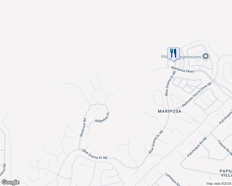 map of restaurants, bars, coffee shops, grocery stores, and more near 6017 Ridgeline Place in Rio Rancho