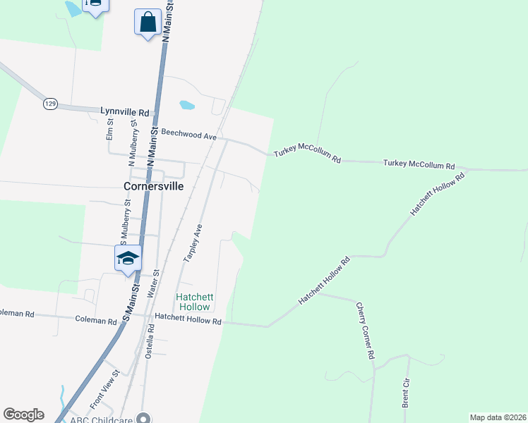 map of restaurants, bars, coffee shops, grocery stores, and more near 139 April Lane in Cornersville