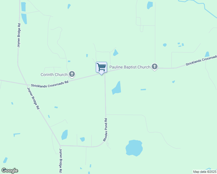 map of restaurants, bars, coffee shops, grocery stores, and more near 80 Rhodes Pond Road in Four Oaks