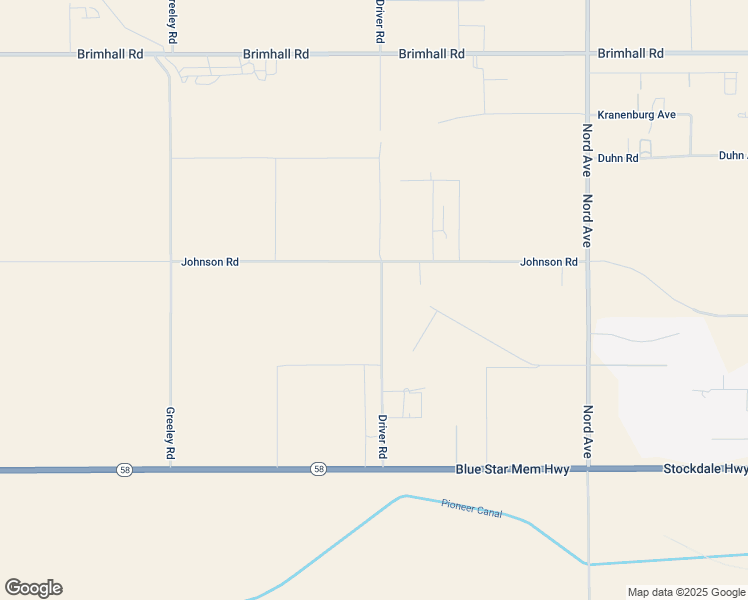 map of restaurants, bars, coffee shops, grocery stores, and more near 345 Driver Road in Bakersfield