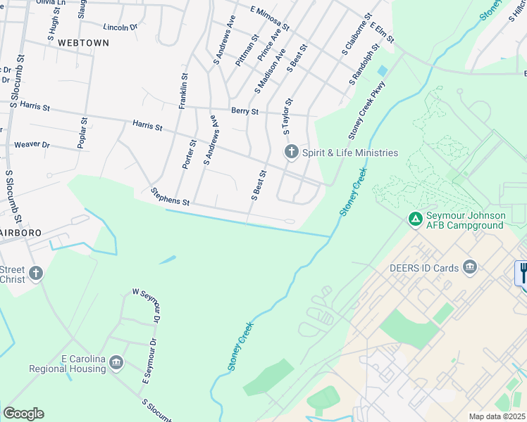 map of restaurants, bars, coffee shops, grocery stores, and more near 1803 Stephens Street in Goldsboro