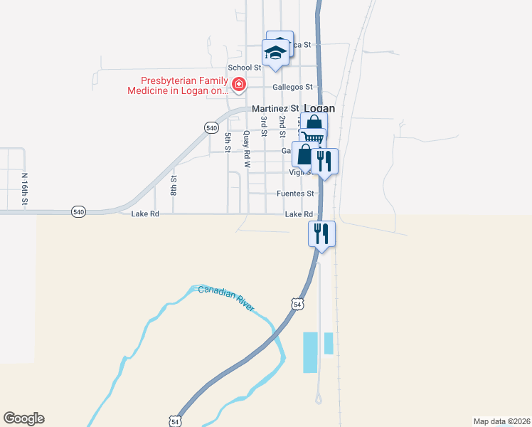 map of restaurants, bars, coffee shops, grocery stores, and more near 3rd Street in Logan