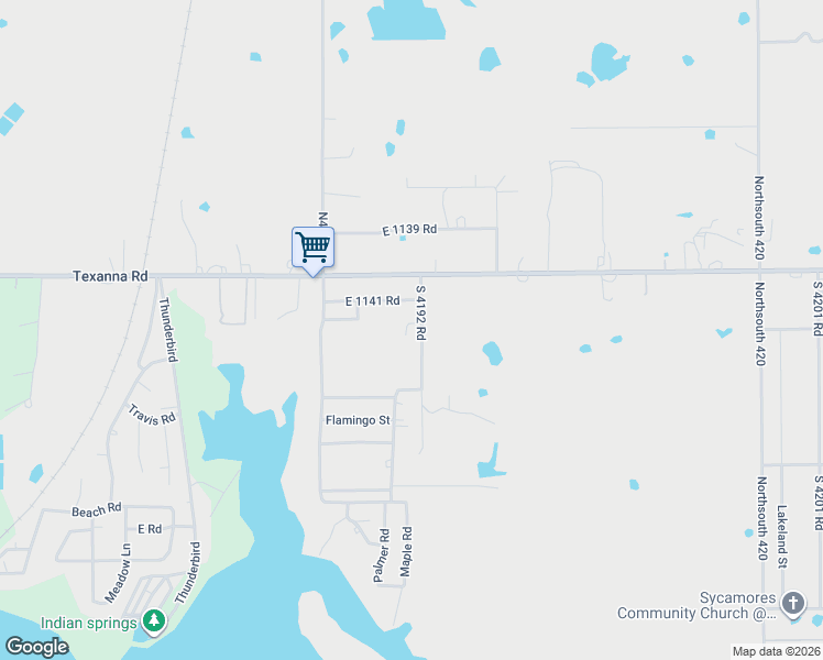 map of restaurants, bars, coffee shops, grocery stores, and more near 114224 South 4192 Road in Eufaula