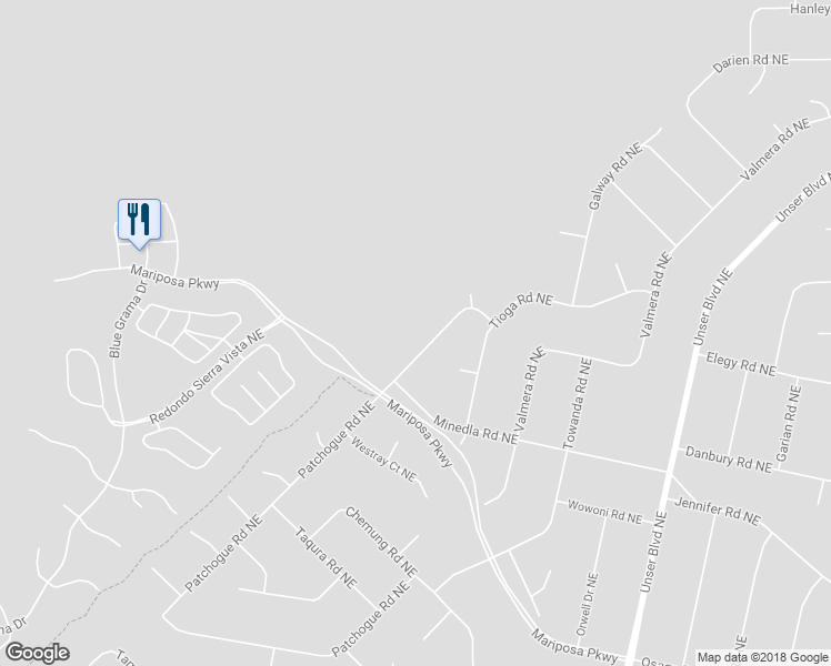 map of restaurants, bars, coffee shops, grocery stores, and more near 2010 Patchogue Road Northeast in Rio Rancho
