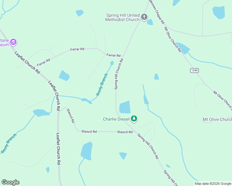 map of restaurants, bars, coffee shops, grocery stores, and more near 1376 Spring Hill Church Road in Lillington