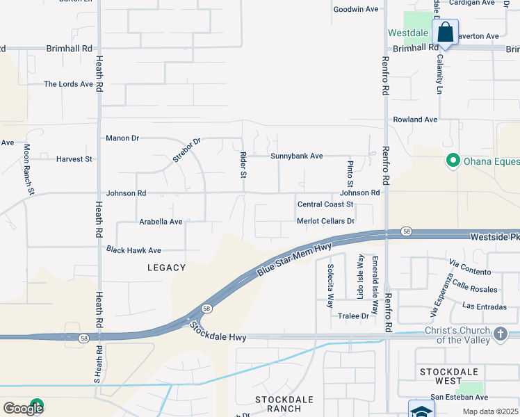 map of restaurants, bars, coffee shops, grocery stores, and more near 308 Riesling Vines Street in Bakersfield