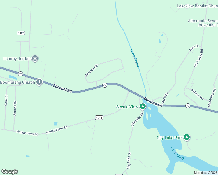 map of restaurants, bars, coffee shops, grocery stores, and more near 28850 North Carolina 73 in Albemarle