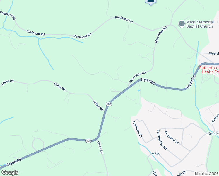 map of restaurants, bars, coffee shops, grocery stores, and more near 131 Chestnut Lane in Rutherfordton