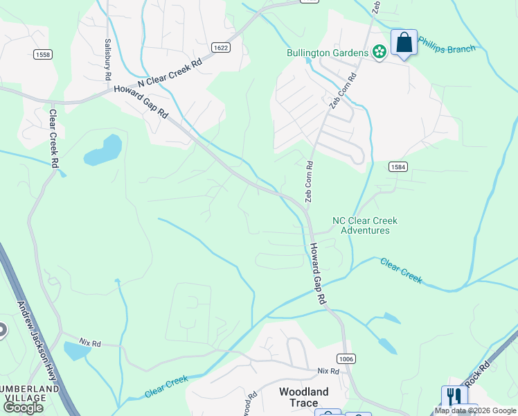 map of restaurants, bars, coffee shops, grocery stores, and more near 2990 Howard Gap Road in Hendersonville