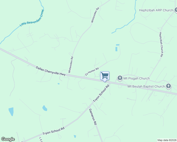 map of restaurants, bars, coffee shops, grocery stores, and more near 115 Za Hunter Road in Bessemer City