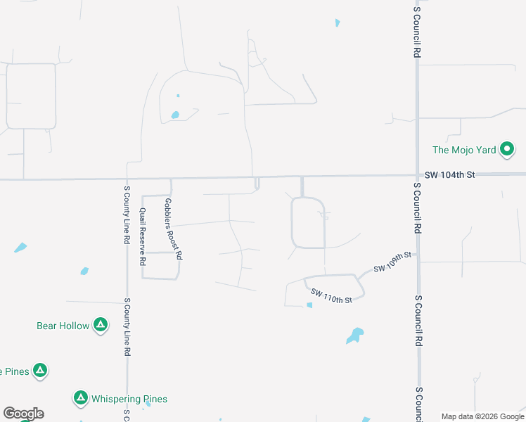 map of restaurants, bars, coffee shops, grocery stores, and more near 8521 Southwest 107th Street in Oklahoma City