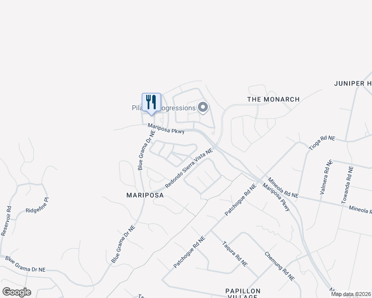 map of restaurants, bars, coffee shops, grocery stores, and more near 2634 Redondo Santa Fe in Rio Rancho
