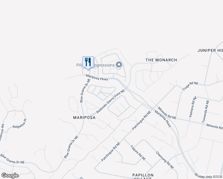 map of restaurants, bars, coffee shops, grocery stores, and more near 2634 Redondo Santa Fe in Rio Rancho