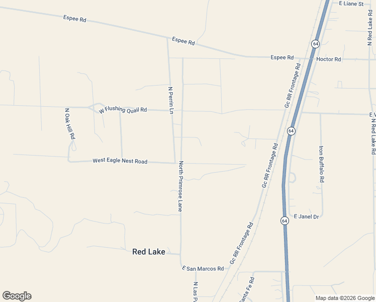 map of restaurants, bars, coffee shops, grocery stores, and more near 7597 North Perrin Lane in Williams