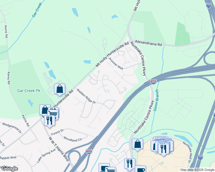 map of restaurants, bars, coffee shops, grocery stores, and more near in Charlotte