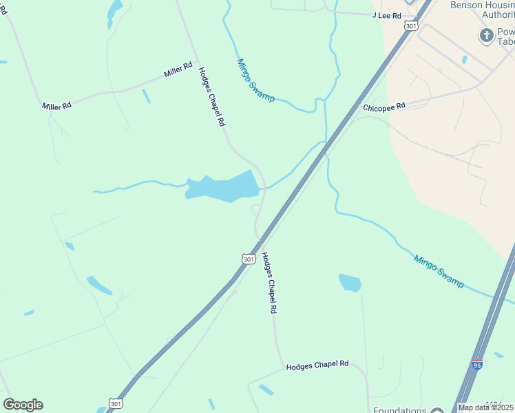 map of restaurants, bars, coffee shops, grocery stores, and more near 2156 Hodges Chapel Road in Benson