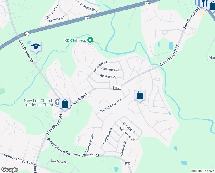 map of restaurants, bars, coffee shops, grocery stores, and more near 3991 Tallowtree Lane in Concord