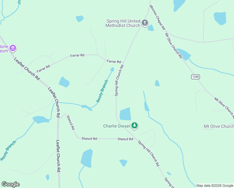 map of restaurants, bars, coffee shops, grocery stores, and more near 1376 Spring Hill Church Road in Lillington