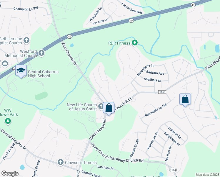 map of restaurants, bars, coffee shops, grocery stores, and more near 4033 Old Glory Drive in Concord